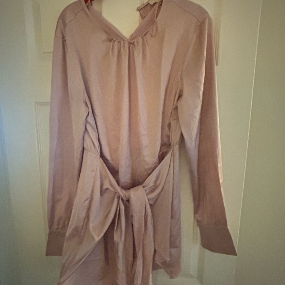 Elegant Pink Long-Sleeve Blouse- never worn, very soft